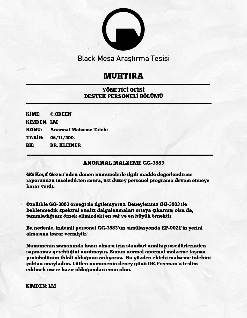 GG-3883 Muhtıra